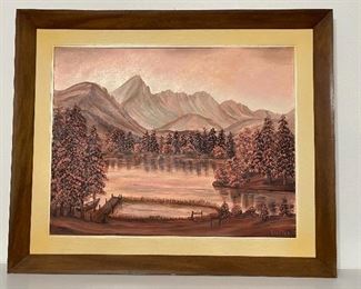 Original oil painting by Elsie C Patty, “Grandma Moses of the Mountains.”