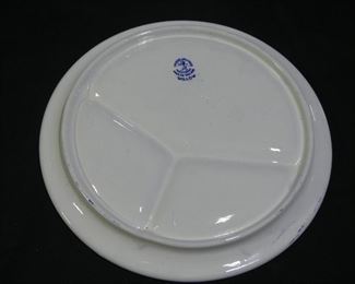 3 Blue Willow Divided Dinner Plates, & More