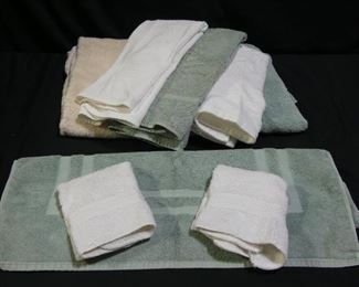 Green, Cream, & White Towels