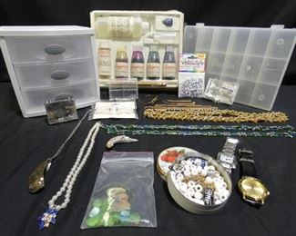 Organizers, Silk Dye Kit, & Assorted Jewelry