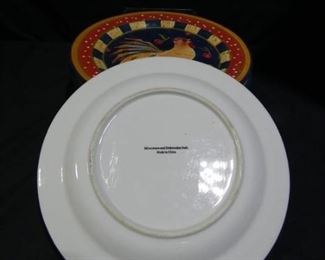 Rooster Plates, Napkin Holder & Mugs