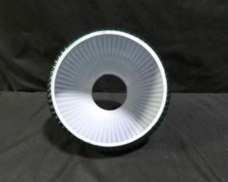 Green Ribbed Glass Lamp Shade