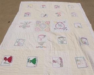 88.5"x75" Hand Made Lady Quilt