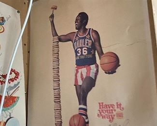 Harlem Globetrotters Meadowlark Lemon 1976 Burger King Poster Premium Basketball