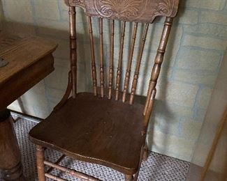 antique pressed wood chairs