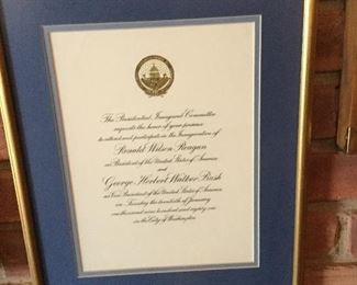  "THE PRESIDENTIAL INAUGURAL COMMITTEE INVITATION OF RONALD WILSON REAGAN, PRESIDENT & GEORGE HERBERT WALKER BUSH, VICE PRESIDENT"