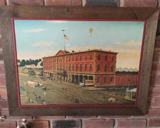 FRAMED ART "THIRD AVENUE RAILROAD DEPOT"
