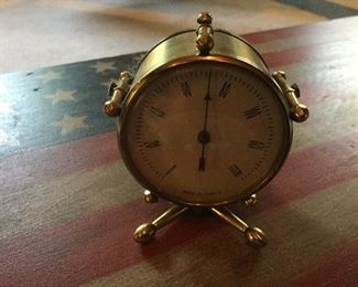 BRASS DESK CLOCK MADE IN FRANCE