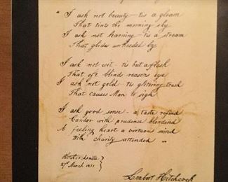 MFG. LETTER INSIDE DRAWER