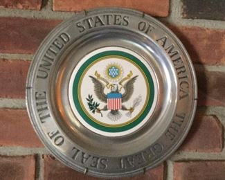 WILTON PEWTER PLATE "THE GREAT SEAL OF THE UNITED STATES OF AMERICA"