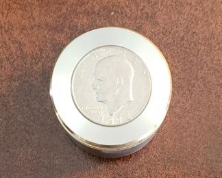 SWIZA SILVER DOLLAR SLIDING TOP CLOCK