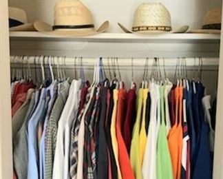 MEN'S LONG SLEEVE & POLO STYLE SHIRTS                         MEN'S STRAW HATS