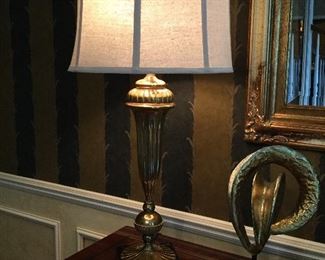 Beautiful Brass Table Lamp on Marble Base