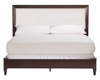 BRAND NEW "NEVER ASSEMBLED" ETHAN ALLEN LOW PROFILE  "ANDOVER"  UPHOLSTERED QUEEN HEADBOARD w/ FOOTBOARD & SIDE RAILS 