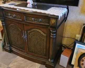 Carved entertainment center