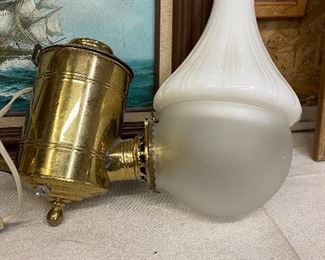 Antique electrified lamp
