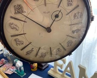 German Zodiac Hanging Clock 