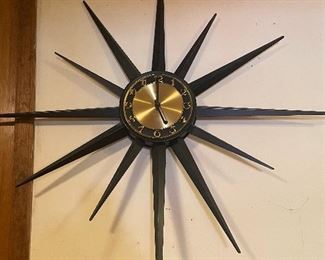 Mid-Century Verichron wall clock - 30" sunburst 