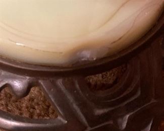 1950's Art Deco - L.M. Co. Fairmount Smoking Stand - small piece of marble chip on base - and we have the chipped off part.  