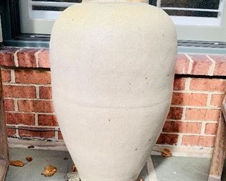 $250 - Large clay colored terra cotta urn/planter; 28" H x 15" diameter (widest)