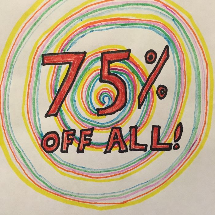 75% OFF EVERYTHING SUNDAY!!!! Bring boxes & bags!!!