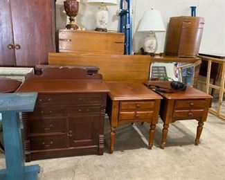 end tables; washstand; bedroom suite
