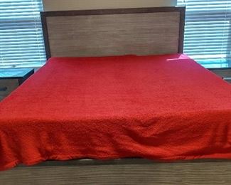 King size bed with 2 end stables and dresser with mirror