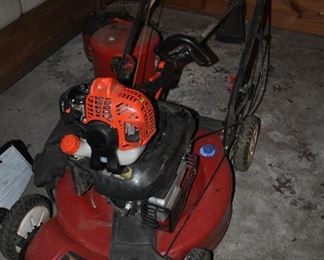 Toro lawn mower and gas trimmer
