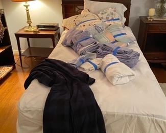 Broyhill Mahogany Twin Bed Set with Pillowtop mattresses.