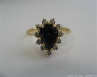 Classic Sapphire and Diamond Ring in 14kt Yellow Gold