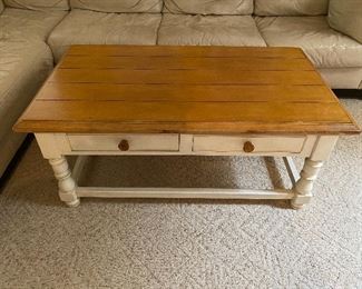 Cottage-style cocktail/coffee table.