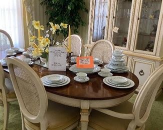 Drexel Dining table and China Cabinet.  6 chairs and another leaf.  (one is shown in the table)  Table and 6 chairs sold.  China Cabinet still available.