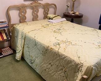 Full sized bedroom set by CB Atkin CO. of Knoxville.  Includes bed with mattress and boxsprings, chest of drawers and vanity with stool