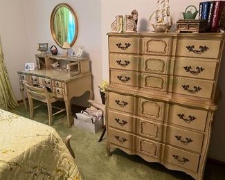 CB Atkin Co. Chest of drawers and vanity with stool