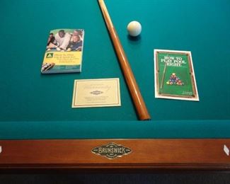 Brunswick pool table, 8' slate top. Excellent condition.