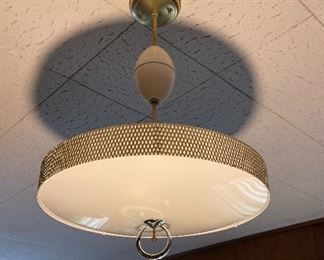 Mid Century Modern Saucer Retractable Light Fixture