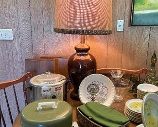 Mid Century Ceramic Lamp, Vintage Kitchen Accessories 