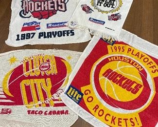 Houston Rockets 1995 Playoff Towel, 1996 Clutch City Fan Towel,  Houston Rockets 1997 Playoff Towel, 1994 eClutch City Towel