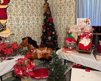Vintage Christmas, Radio Flyer 
Rocking Horse 