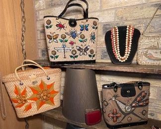 1960s Original Collins of Texas Glitter Bugs Purse-Enid Collins, Original Collins of Texas Road Runner Purse-Enid Collins