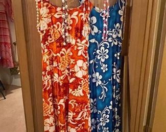 Vintage Royal Hawaiian Made in Hawaii Dresses, Vintage Shell Necklaces 