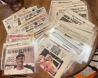 Houston Chronicle Laminated Houston Rockets 1994 NBA Playoff Headlines