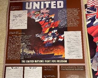 WW II 50th Anniversary The World in Flames Poster Set-Documents from the National Archives 