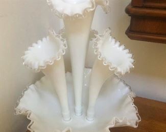 prolapsed cow udders (just kidding, this is a very collectible Fenton glass piece) (But I stand by the "prolapsed cow udders" as a humorous take)