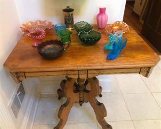 vaseline glass, carnival glass, luminescent carnival glass, depression glass!! ALL The glasses!