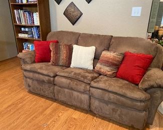 Suede couch and matching love seat. Nice condition! 