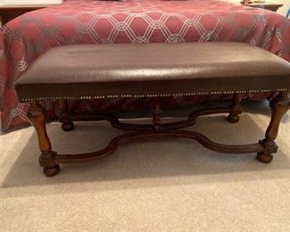 Leather topped bench