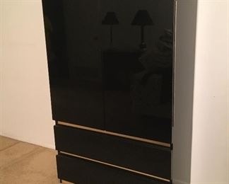 80’s black lacquer cabinet