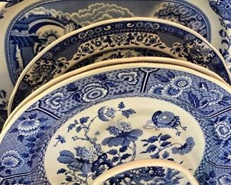 Miscellaneous Spode blue & white  plates