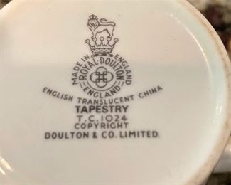 English china - "Tapestry" cups and saucers by Royal Doulton